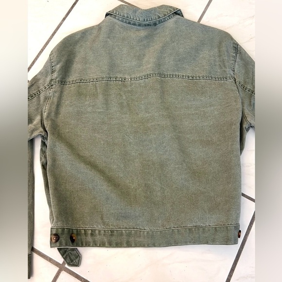 NWT Anthro’s Jane+Delancey,SOFT, SOFT Green Trucker Jacket,Button-Waist,Size XL - Picture 2 of 11